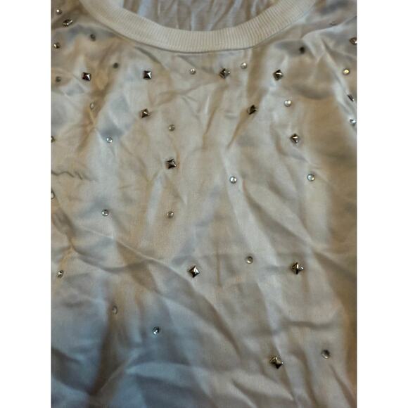 NWT Bebe Vintage Y2K White Embellished Silk and Knit Tank Camisole M - Picture 3 of 5